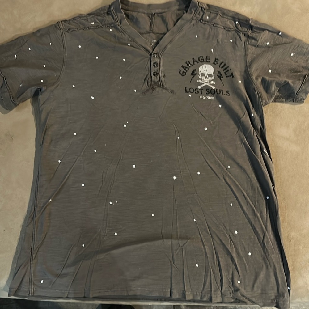 V neck button t shirt